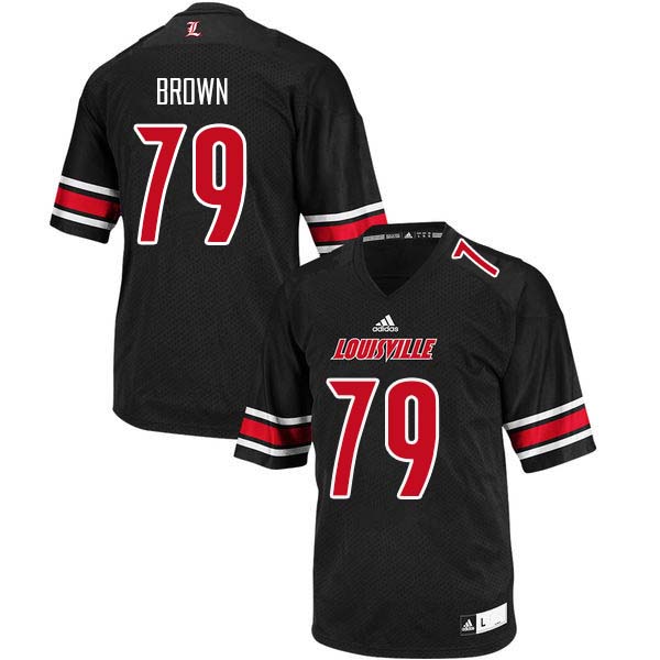 Men Louisville Cardinals #79 Jamon Brown College Football Jerseys Sale-Black